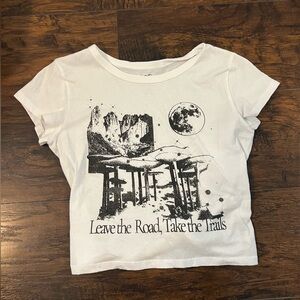 Hollister T-Shirt White Crop